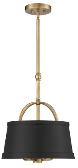 Signature Hardware 453857 Teesdale Aged Brass Transitional Drum Pendant Light