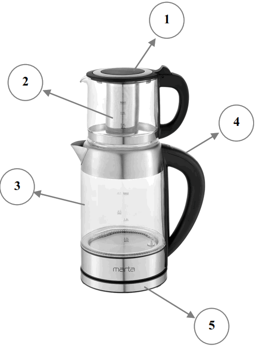 marta MT 4616 Electric Kettle - fig