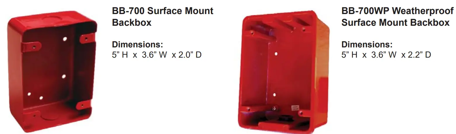 Mircom MS 700IDU Sereis Alpha Intelligent Addressable Manual Stations -Surface Mount Backboxes