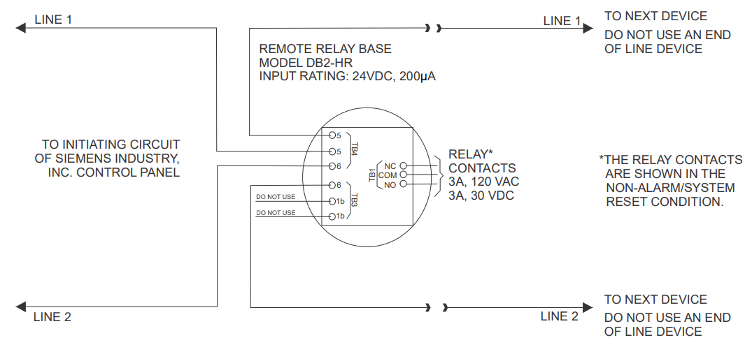 SIEMENS DB2-HR Detector Relay Base - Insensitive wiring