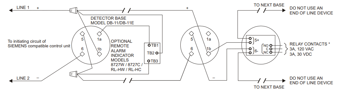 SIEMENS DB2-HR Detector Relay Base -Isolator mode