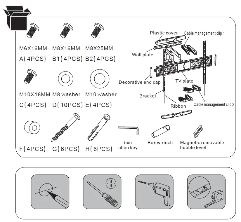 DYNALINK-H-8126B-42-84-Inch-Flat-Screen-Wall-Bracket-1