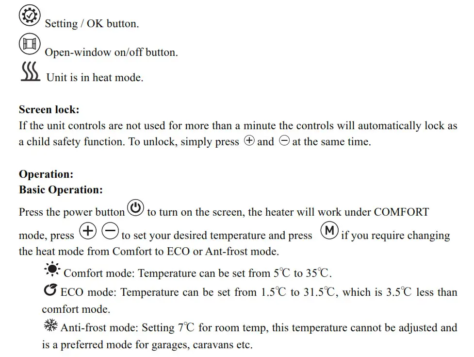 Mylek LCD Programmable Panel Heater MYC01-10A - LCD Control Panel 2