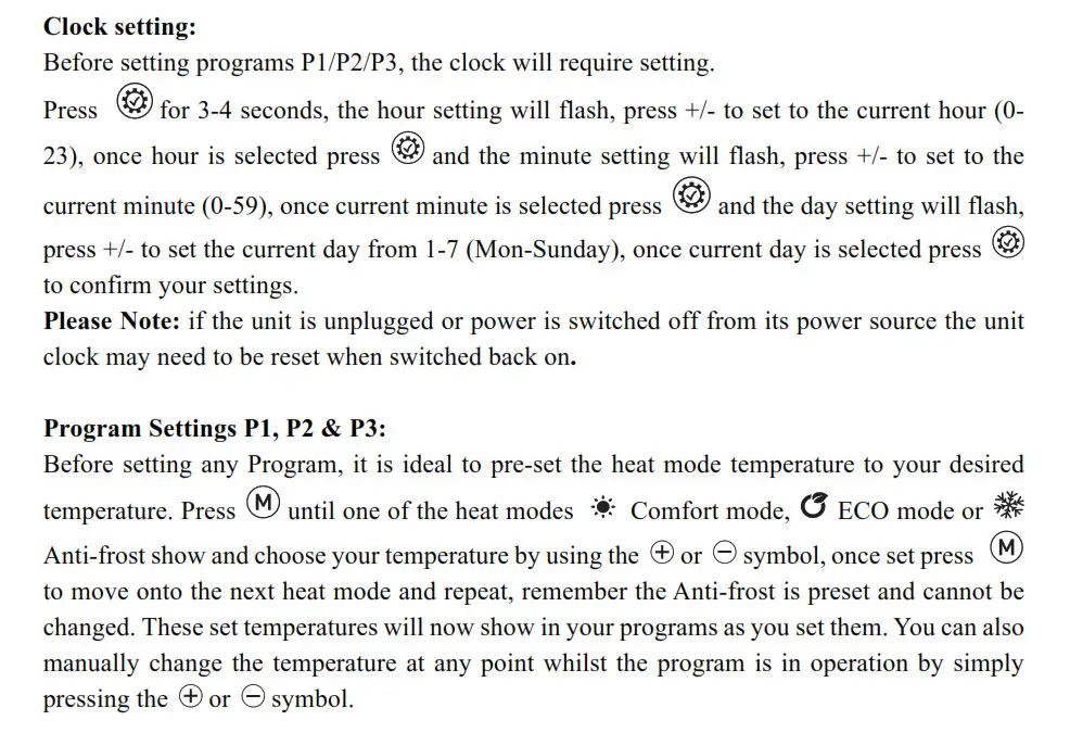 Mylek LCD Programmable Panel Heater MYC01-10A - LCD Control Panel 3
