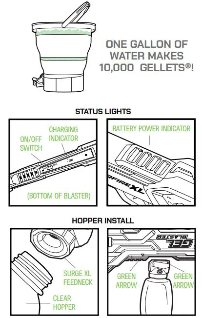 GEL BLASTER GBX001 Surge XL Water Blaster Instruction Manual - How to use