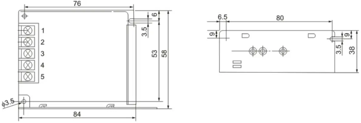 CATEC DJ D182 Wind and Illumination Sterilizing System - Sizes of the switching power