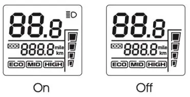 EVERYDAY ELECTRIC Minnow Electric Bike Instruction Manual - Turning on the front led