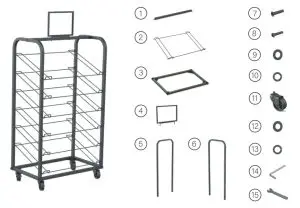 HUBERT Black Metal Bakery Tray Rack 77846