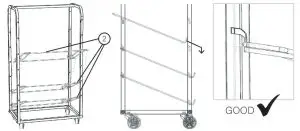 HUBERT Black Metal Bakery Tray Rack 77846-Left frame