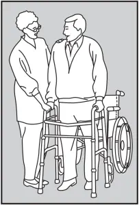 WHEELCHAIR TO WALKER TRANSFER B