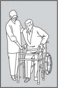 WHEELCHAIR TO WALKER TRANSFER C