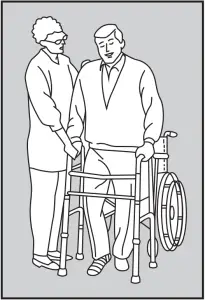 WHEELCHAIR TO WALKER TRANSFER D