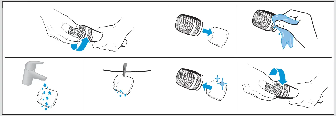 SENNHEISER e 965 Handheld Condenser Microphone -Cleaning