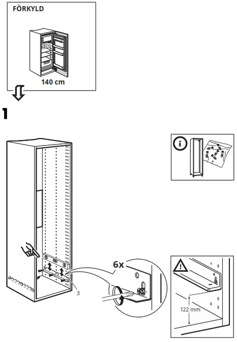 IKEA FORKYLD Fridge with Freezer Compartment-FÖRKYLD 1