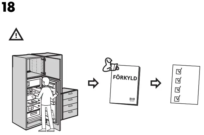 IKEA FORKYLD Fridge with Freezer Compartment-FÖRKYLD 18