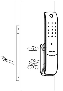 PHILIPS EasyKe 6100 Puysh-pull Smart Door Lock - Installation steps 2