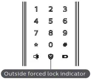 PHILIPS EasyKe 6100 Puysh-pull Smart Door Lock - Outside forced lock indicator