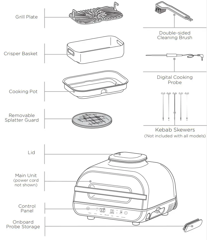 NINJA AG551UK Health Grill and Air Fryer - PARTS