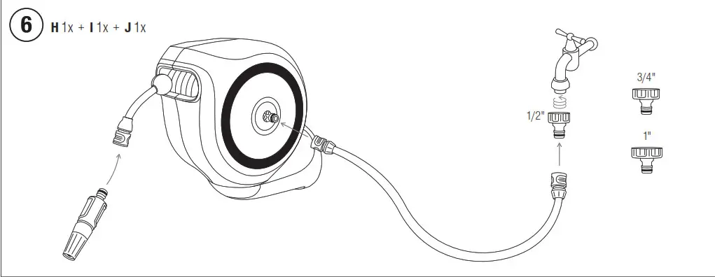 GARDENA RollUp S Wall Mounted Hose Box- 4