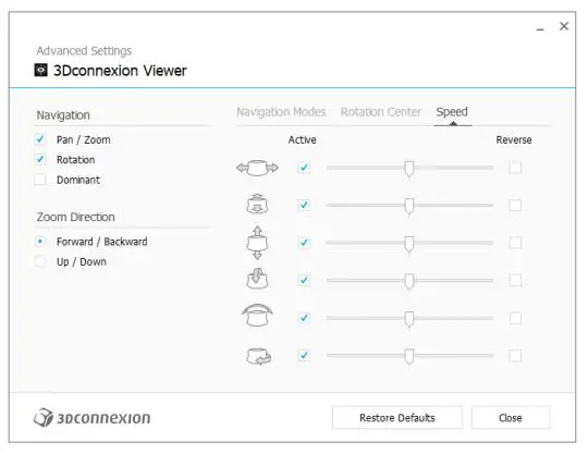 3Dconnexion 3DX-700084 SpaceMouse Wireless - Advanced Settings