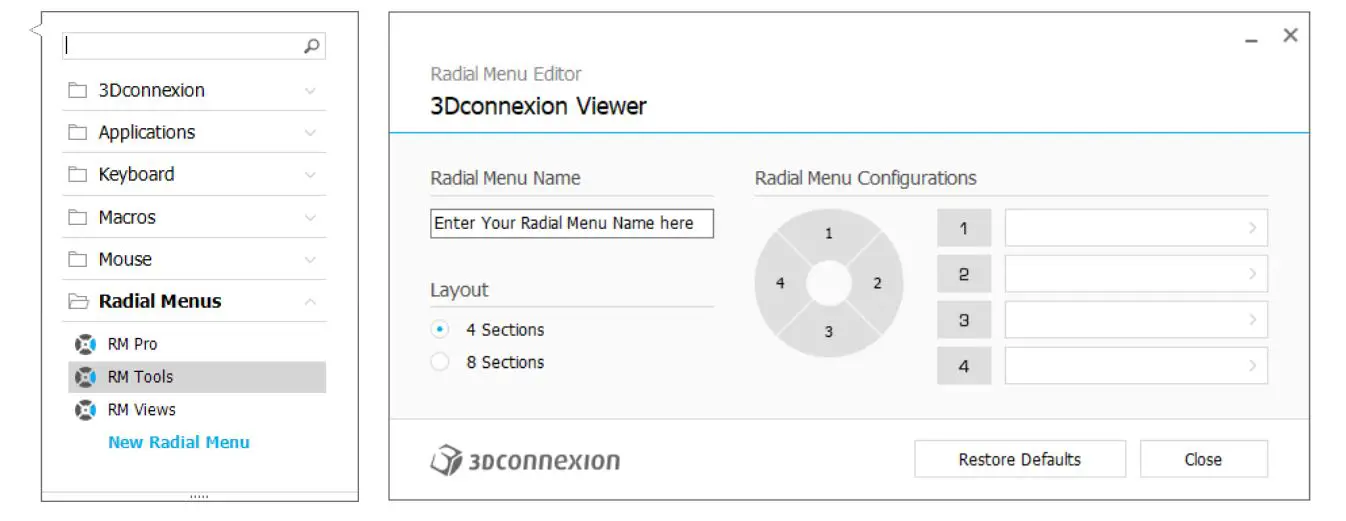 3Dconnexion 3DX-700084 SpaceMouse Wireless - Creating Radial Menus