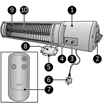 EUROM Golden Shadow 1500 Terrace Heater - Figure 3