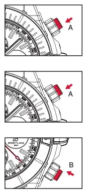 BREITLING Super Chronomat 44 Four Year Calender Stainless Steel Watch - USING THE CHRONOGRAPH