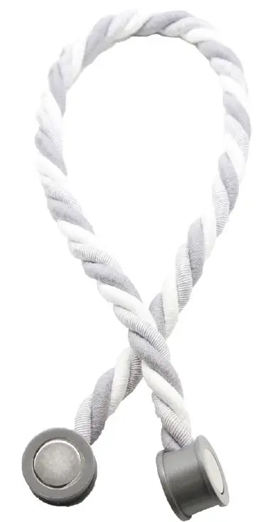 EVIDECO L2203937SET2 24.8 Inch Magnetic Braided Cord Curtain Tiebacks Cotton Woven PROD