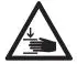 DANGER of hand injuries by crushing