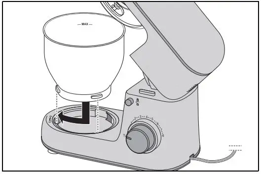 FIG 4 Inserting the mixing bowl