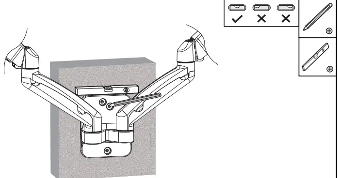 WALI Dual Monitor Wall Mount B Concrete Wall