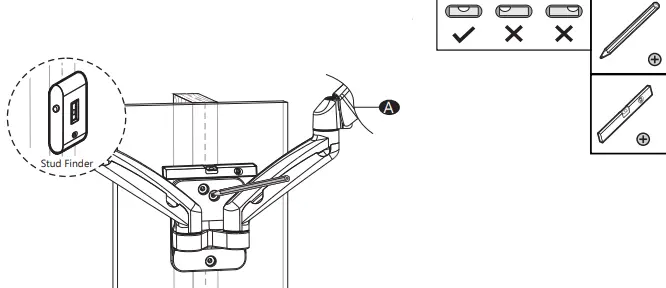 WALI Dual Monitor Wall Mount Wood Stud