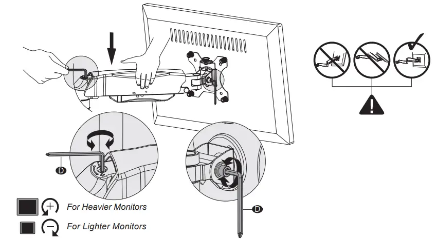 WALI Dual Monitor Wall Mount adjustment.