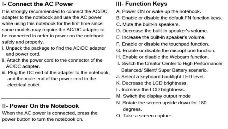 MSI Summit E13 Flip Evo A11MT-223 - 13.4 - Core i7 Laptop User Guide - Connect the AC Power