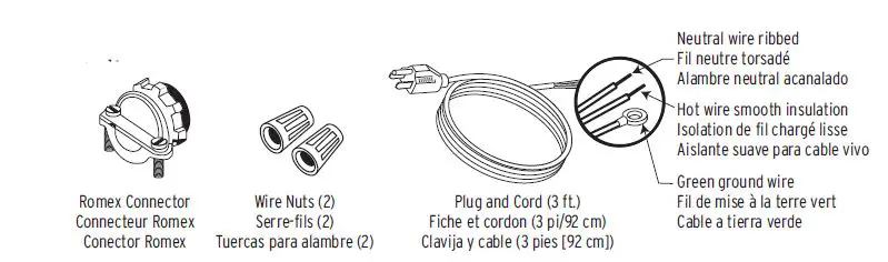 Insinkerator 9008D Power Supply Cord for Food Waste Disposers FIG 1