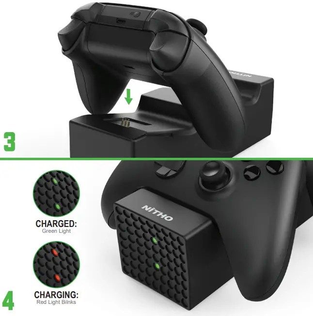 NITHO XBX CST6 K Charging Station for Two Xbox - Parts 2