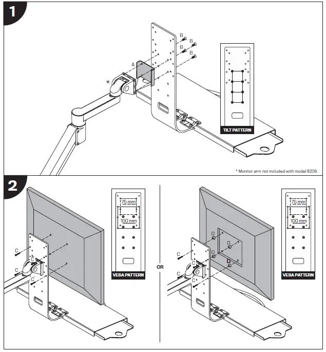 innovative 8209 Flip Up Computer Keyboard Tray FIG 1