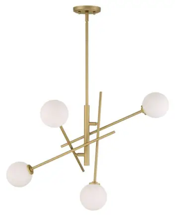 20114BD Brescia 4 Light Brass Dust Sputnik Chandelier
