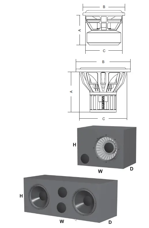 MASSIVE-AUDIO-BOA151-15-Inch-Subwoofer-6,000-Watts-RMS-Dual-1-Ohm-Mega-Subwoofer-FIG-1