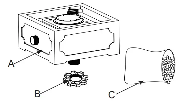 PHI VILLA E02GS033 TerraFab Material Square Propane Grey Tabletop Fire - Figure 1