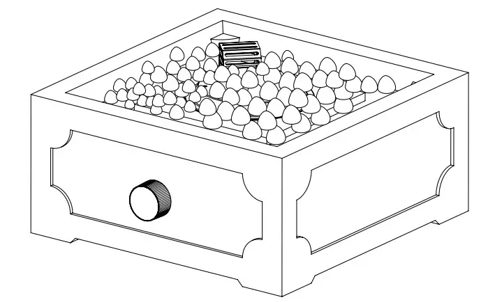 PHI VILLA E02GS033 TerraFab Material Square Propane Grey Tabletop Fire