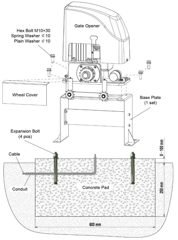 TOPENS CK500 Sliding Gate Opener - fig 12