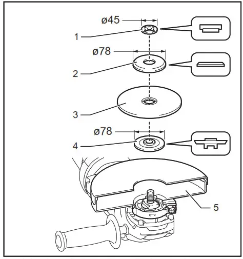 makita GA7070, GA9070 Angle Grinder - 17
