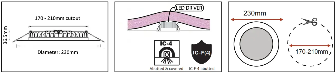 MARTEC TLDD34523WD Discus 10W Tricolour 20W-30W LED Downlight - 1