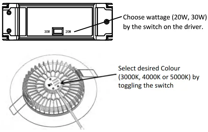 MARTEC TLDD34523WD Discus 10W Tricolour 20W-30W LED Downlight - 3