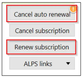Auto Renewal of a subscription