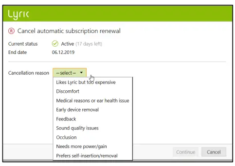 Auto Renewal of a subscription