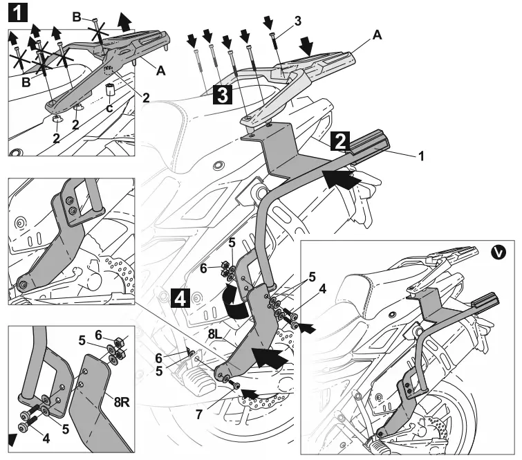SHAD VOGE 650 DS DSX Side Cases Fitting-fig1