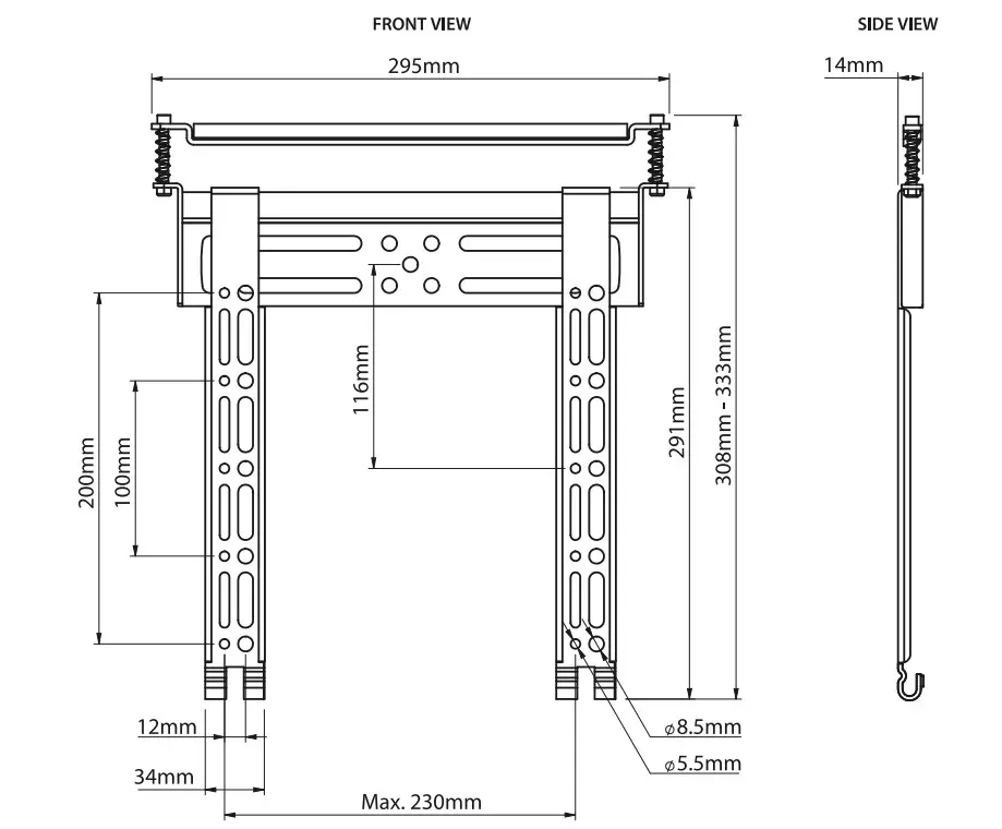 B-TECH BT8200 Ultra Slim Universal Flat Screen Wall Mount - Figure 11
