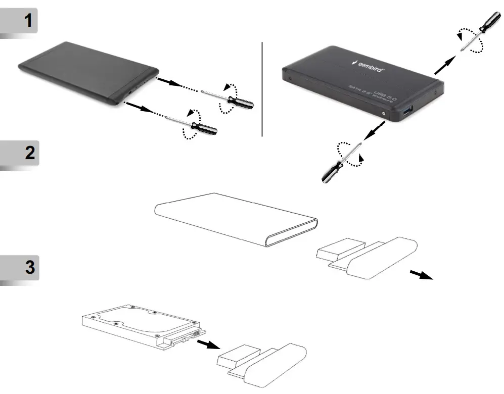 gembird EE2-U3S-2 SERIES USB 3.0 2.5'' Enclosure - 1
